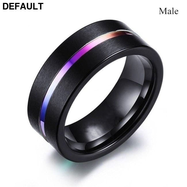 Fashion Jewelry Luxury Dark Purple Zirconia Stainless Steel Couple Ring Engagement Valentine’s Day Gift Wedding Rings