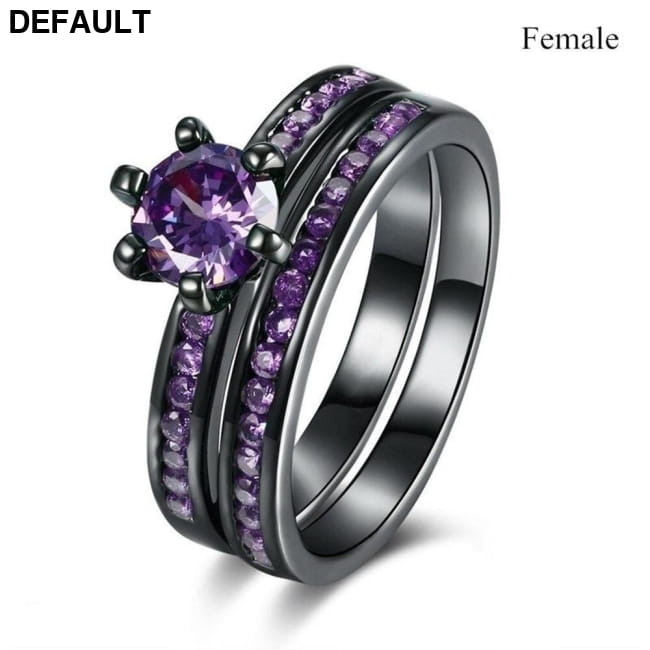 Fashion Jewelry Luxury Dark Purple Zirconia Stainless Steel Wedding Rings Best Selling Products