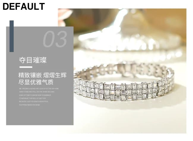Fashion Light Luxury Simple Green Cut Inlaid High Carbon Diamond 925 Versatile Silver Bracelet Wedding Jewelry Men