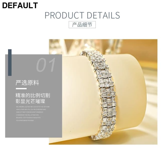 Fashion Light Luxury Simple Green Cut Inlaid High Carbon Diamond 925 Versatile Silver Bracelet Wedding Jewelry Men