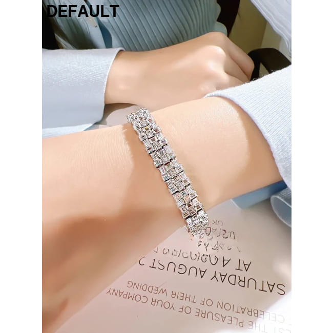 Fashion Light Luxury Simple Green Cut Inlaid High Carbon Men Bracelets