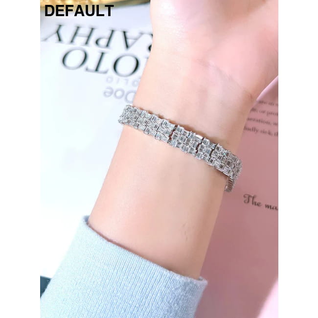 Fashion Light Luxury Simple Green Cut Inlaid High Carbon Men Bracelets