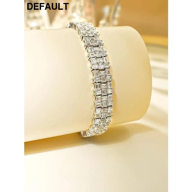 Fashion Light Luxury Simple Green Cut Inlaid High Carbon Men Bracelets