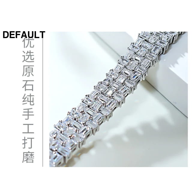 Fashion Light Luxury Simple Green Cut Inlaid High Carbon Men Bracelets