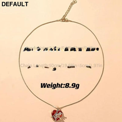 Fashion Luxury Heart Shaped Crystal Necklace Ruby Pendant Female Banquet Party Wild Jewelry Christmas Gift Golden