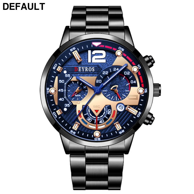 Fashion Mens Sports Watches Luxury Stainless Steel Quartz Black Blue / CN Men Sport