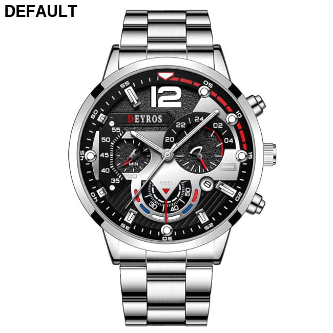 Fashion Mens Sports Watches Luxury Stainless Steel Quartz Silver Black / CN Men Sport