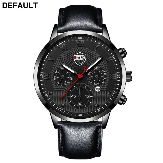 Fashion Mens Watches for Men Sports Luminous Clock Leather Black / 1 Sport