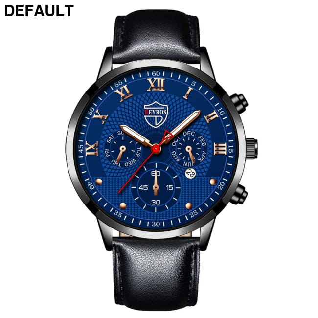 Fashion Mens Watches for Men Sports Luminous Clock Leather Black Blue / 1 Sport