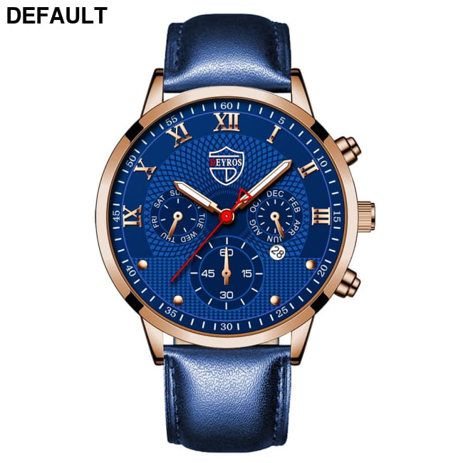 Fashion Mens Watches for Men Sports Luminous Clock Leather Blue / 1 Sport