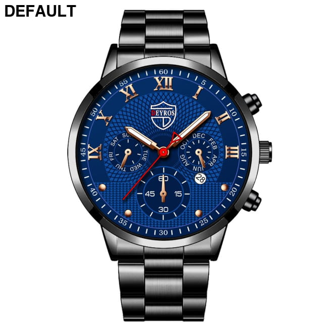 Fashion Mens Watches for Men Sports Luminous Clock Steel Black Blue / 1 Sport