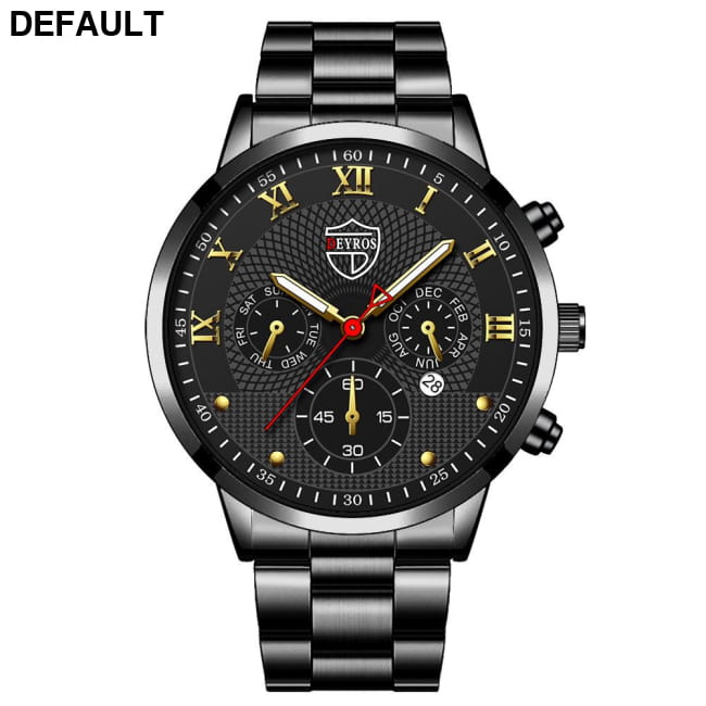 Fashion Mens Watches for Men Sports Luminous Clock Steel Black Gold / 1 Sport