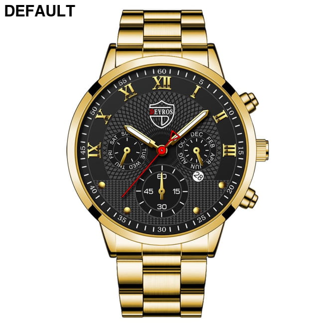 Fashion Mens Watches for Men Sports Luminous Clock Steel Gold Black / 1 Sport