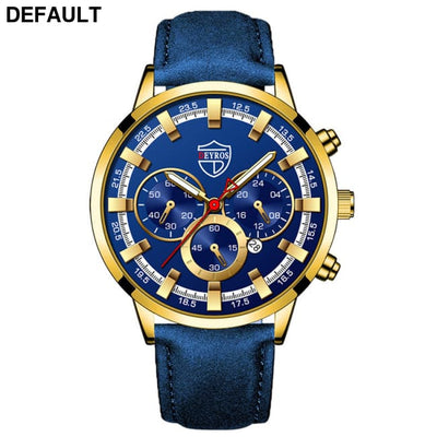 Fashion Mens Watches Luxury Men Sports Gold Stainless Steel Quartz Wrist Watch Man Business Casual Leather часы мужские