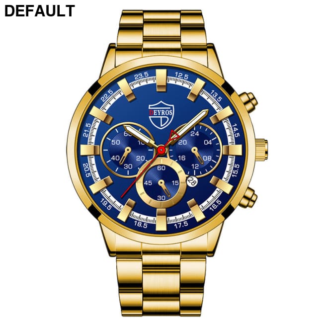Fashion Mens Watches Luxury Men Sports Gold Stainless Steel Quartz Wrist Watch Man Business Casual Leather часы мужские