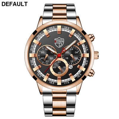 Fashion Mens Watches Luxury Men Sports Gold Stainless Steel Quartz Wrist Watch Man Business Casual Leather часы мужские