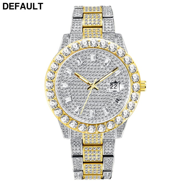 Fashionable Large Dial Full Diamond Watch Intermediate gold Women Watches