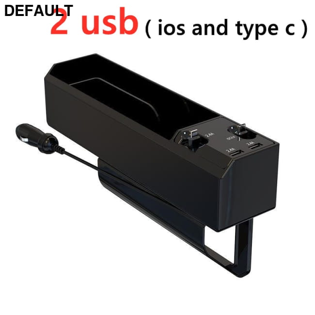Fast Charging Car Seat Crevice Storage Box Gap Slit 2 usb Accessories Vehicle Organizers
