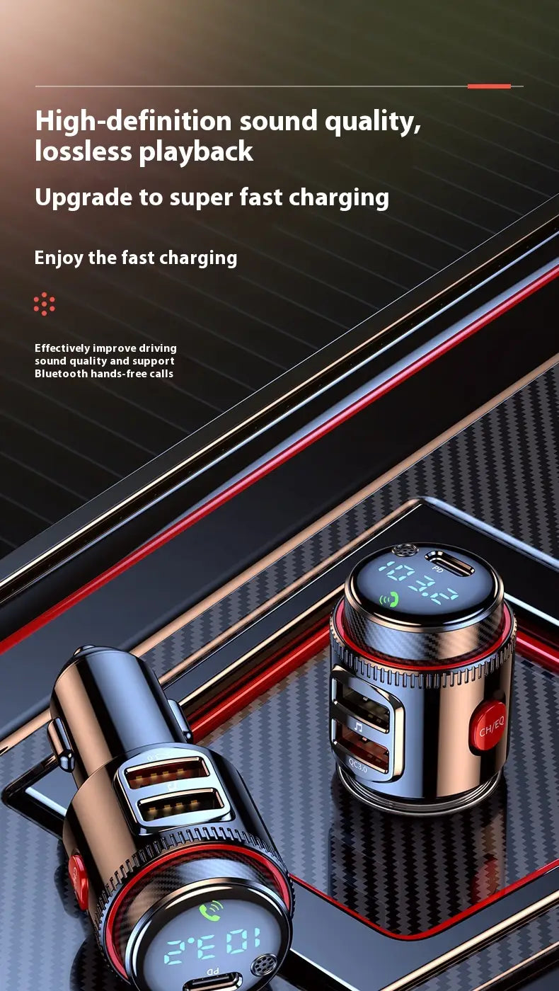 T23 Car MP3 Bluetooth Player Lossless Music Multifunctional Cigarette Lighter FM Transmitter