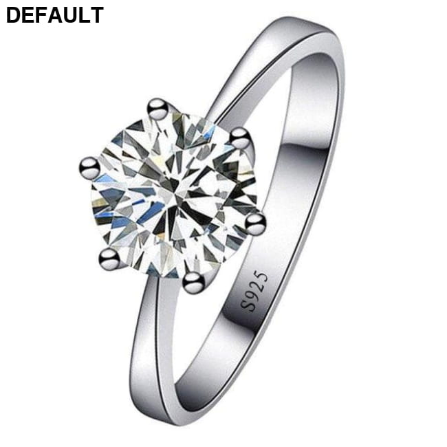 FDLK 1PC Silver Colour Zircon Crystal Ring Womens Sterling Rings