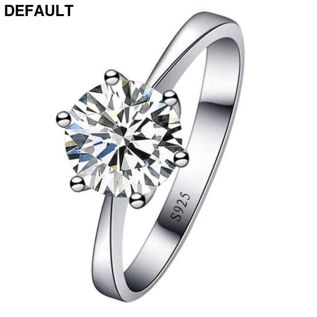 FDLK 1PC Silver Colour Zircon Crystal Ring Womens Wedding Engagement Anniversary Gift Sterling Rings