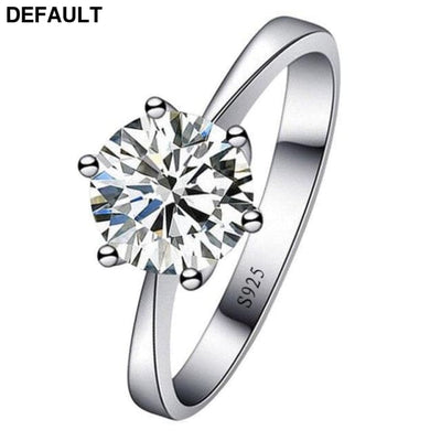 FDLK 1PC Silver Colour Zircon Crystal Ring Womens Wedding Engagement Anniversary Gift Sterling Rings