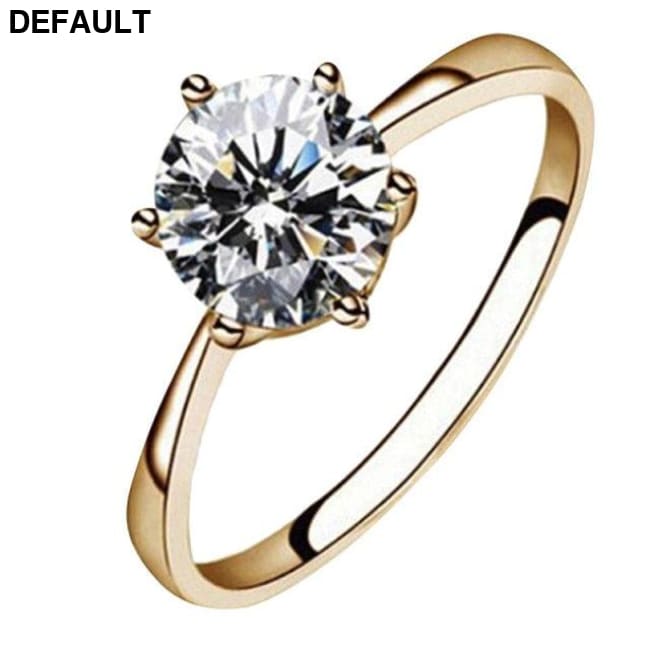 FDLK 1PC Silver Colour Zircon Crystal Ring Womens Wedding Engagement Anniversary Gift Sterling Rings