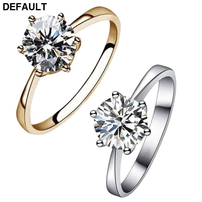 FDLK 1PC Silver Colour Zircon Crystal Ring Womens Wedding Engagement Anniversary Gift Sterling Rings