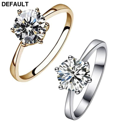 FDLK 1PC Silver Colour Zircon Crystal Ring Womens Wedding Engagement Anniversary Gift Sterling Rings