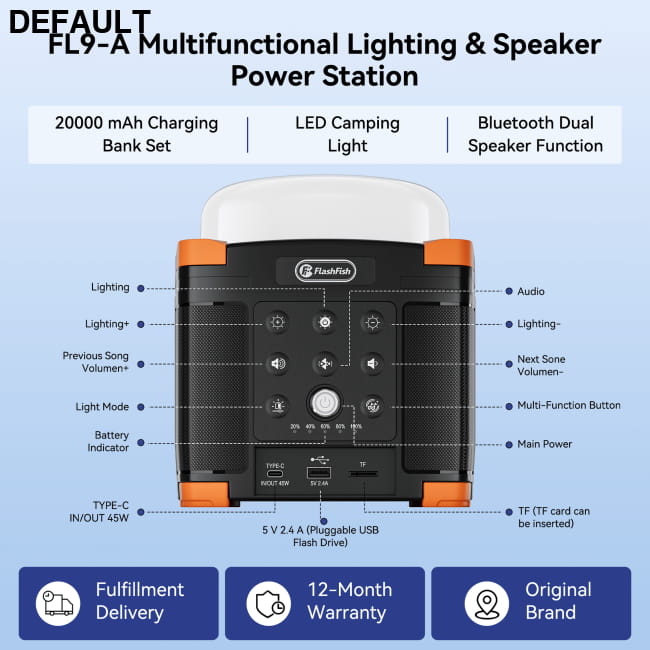Flashfish FL9-A Multi-function Bluetooth Speaker | 56Wh Power Station | Best Selling Products