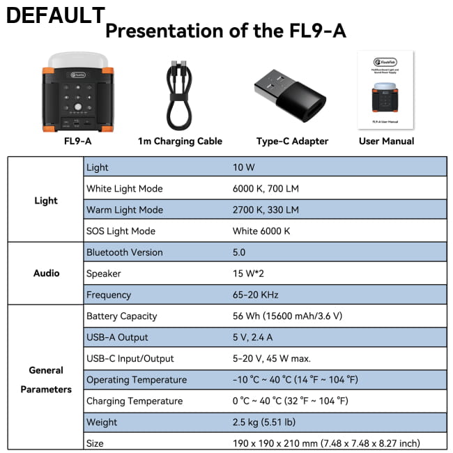 Flashfish FL9-A Multi-function Bluetooth Speaker | 56Wh Power Station | Best Selling Products