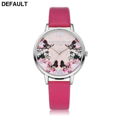 Flower Butterfly Ladies Bracelet Watch rose Women Watches