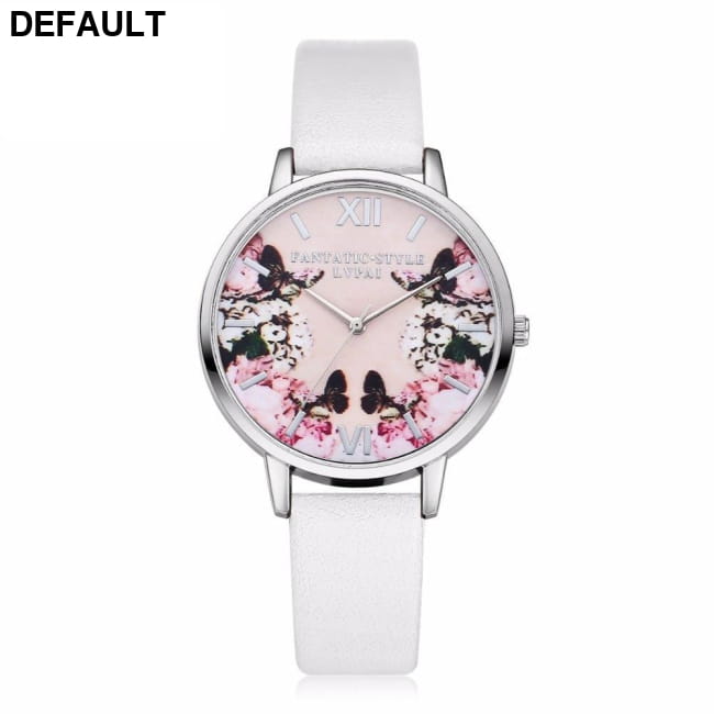 Flower Butterfly Ladies Bracelet Watch white Women Watches