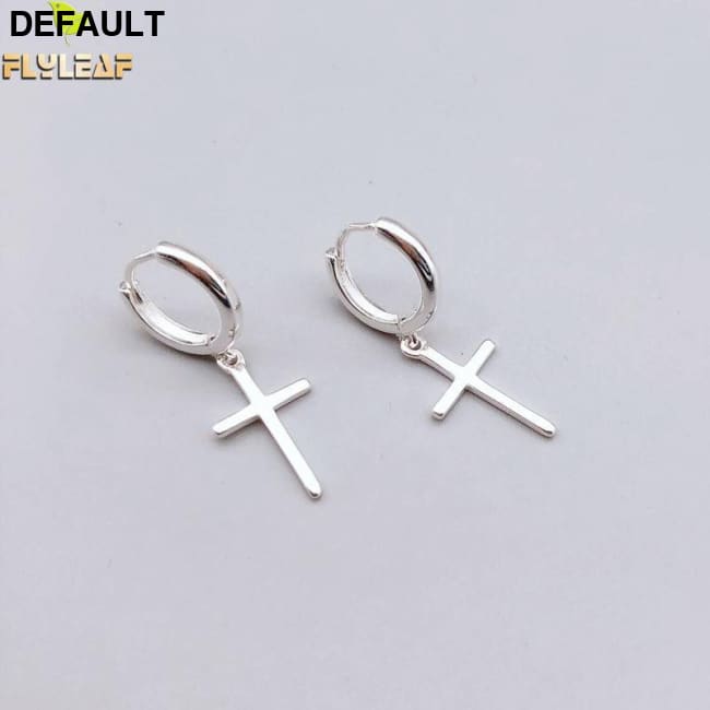 Flyleaf 925 Sterling Silver Cross Dangle Earrings For Women New Trend Lady Fashion Jewelry Pendientes Mujer Moda