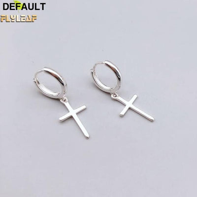 Flyleaf 925 Sterling Silver Cross Dangle Earrings For Women New Trend Lady Fashion Jewelry Pendientes Mujer Moda