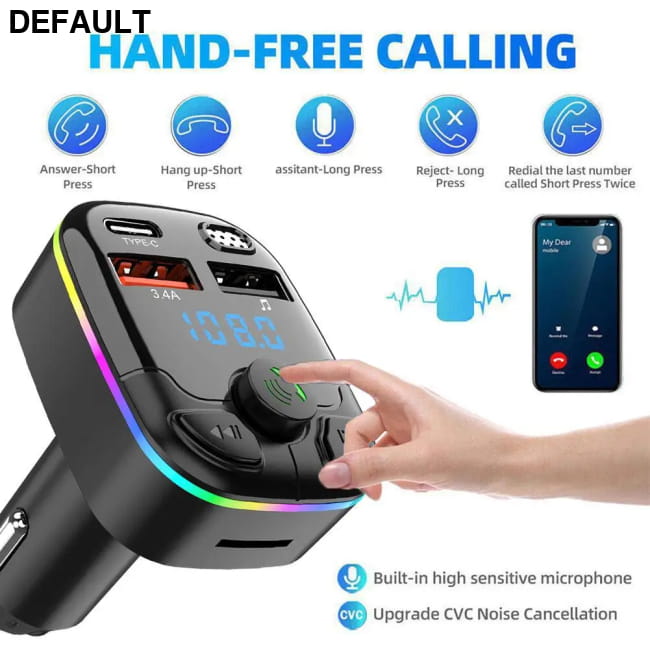 FM Transmitter PD Type-C Dual USB 3.1A Car Bluetooth 5.0 A Transmitters