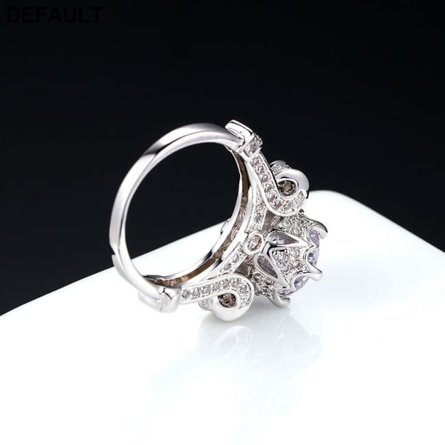 Foreign trade explosion jewelry fashion luxury Nvjie AAA zircon gilt micro insert engagement ring wholesale Wedding