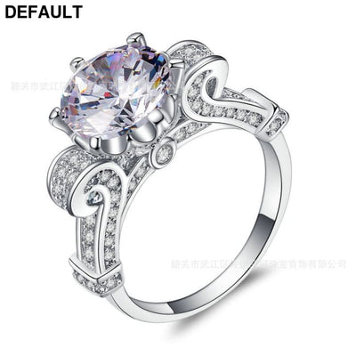 Foreign trade explosion jewelry fashion luxury Nvjie AAA zircon gilt micro insert engagement ring wholesale Wedding