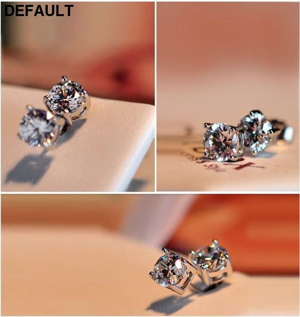 Free Sent Certificate 100% 925 Sterling Silver Round Cut 2.0ct Zirconia Diamond Stud Earrings for Women Men Jewelry