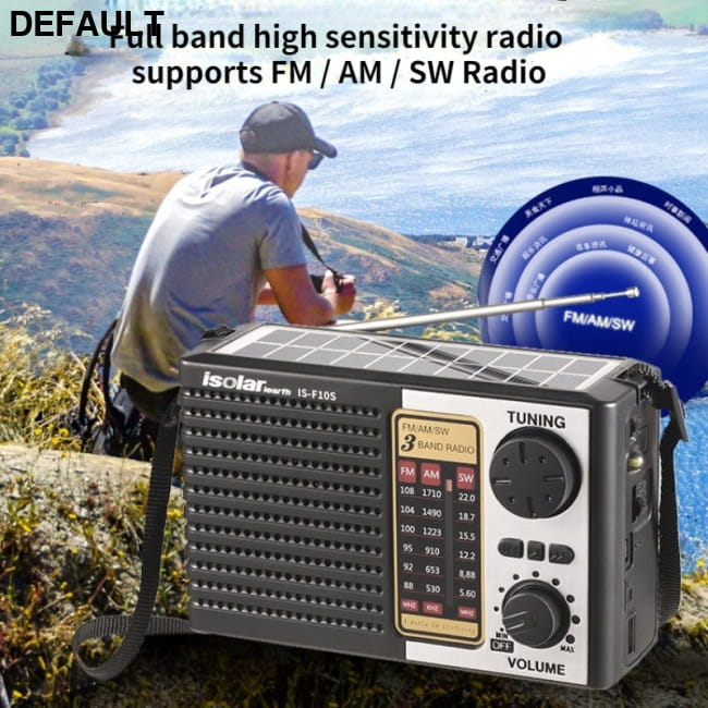 Full Band Bluetooth Card MP3 Player Solar Emergency Charging Black / Standard configuration Portable Radios