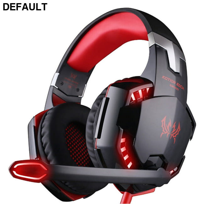 G2000 Head Mounted Gaming Earphones with Wired Illumination Black and red (single plug version) Headphones Headsets