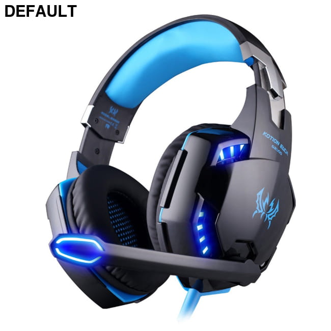 G2000 Head Mounted Gaming Earphones with Wired Illumination Black Blue (Single Plug Version) Headphones Headsets