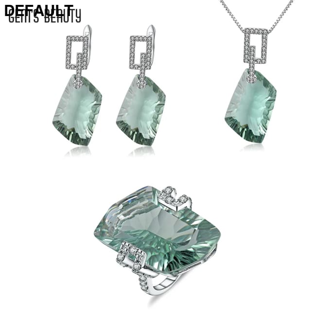 GEM’S BEAUTY jewelry set for women 925 sterling silver Fine woman Elegant original suit / 10 Sterling Silver Necklace