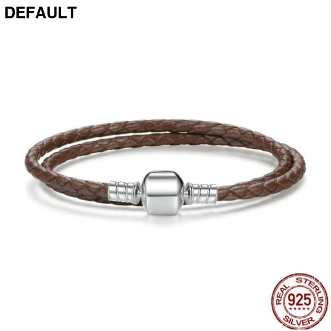 Genuine Long Double Black Braided Leather Chain Women Coffee / 34cm Bracelets Best Selling Products