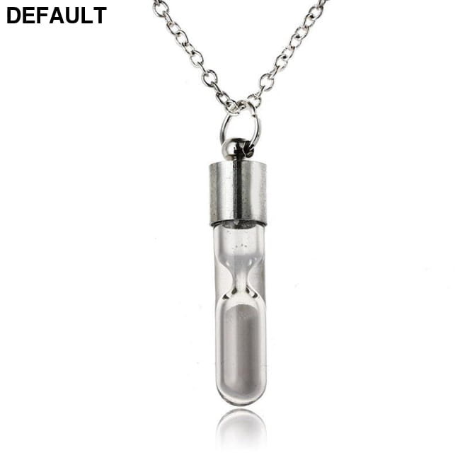 Glow In The Dark hourglass Necklace Glass Pendant Sterling Silver Necklaces
