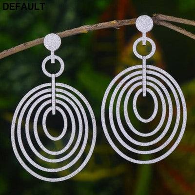 GODKI Circle Luxury Long Dangle Earrings For Women Wedding Cubic Zirconia CZ DUBAI Bridal Earring Jewelry