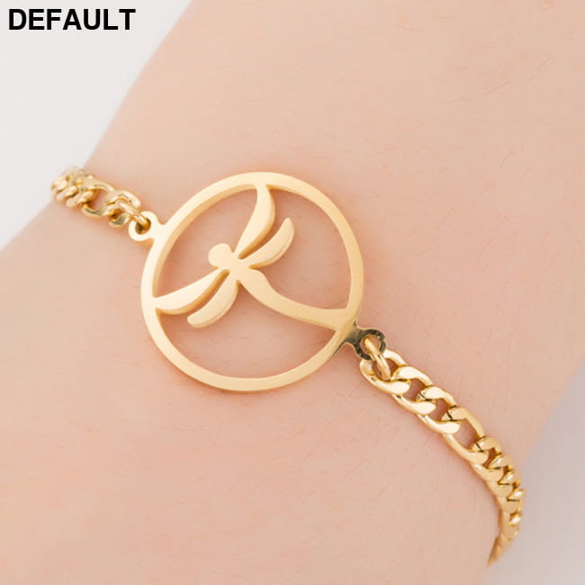 Gold Color Charms Bracelet Femme Stainless Steel Women Dragonfly Bracelets Best Selling Products