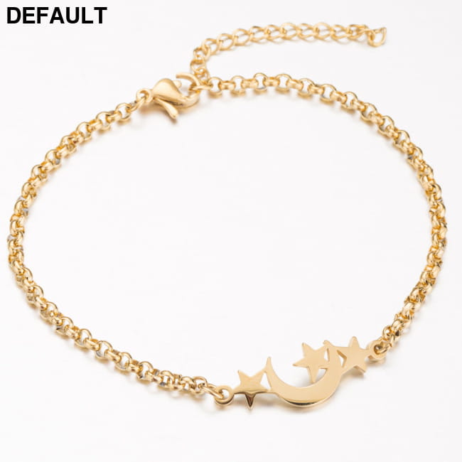 Gold Color Charms Bracelet Femme Stainless Steel Women Moon star Bracelets Best Selling Products