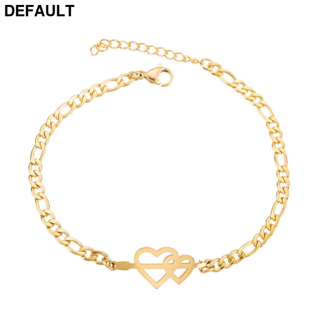 Gold Color Charms Bracelet Femme Stainless Steel Women Two love Bracelets Best Selling Products