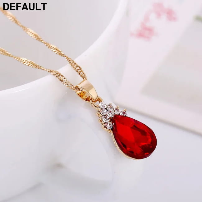Gold Crystal Jewelry Sets Wedding Necklace and Earrings 3pcs Sterling Silver